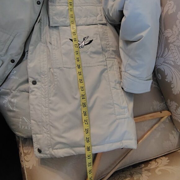 Vintage Triple FAT Goose Navy Blue Down Puffer Parka Jacket Men's Size Medium - Picture 10 of 10